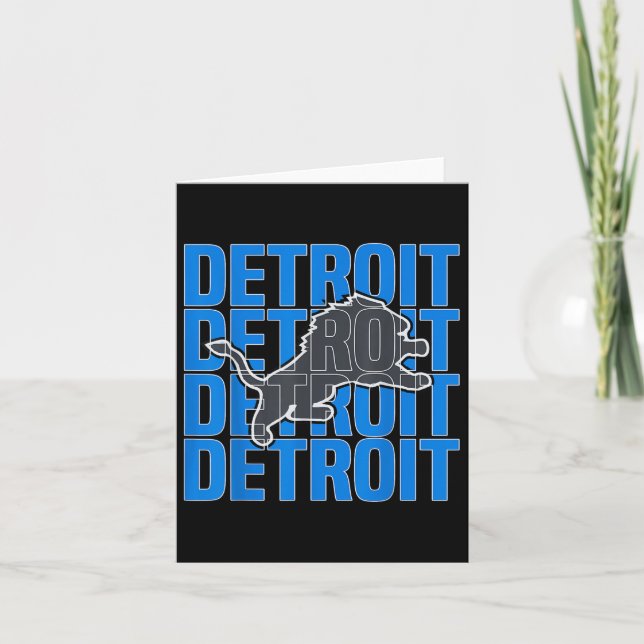 Alle Gitter - Detroit Coole Retro Löwe Detroit Karte (Vorderseite)