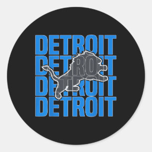 Alle Gitter - Detroit Coole Retro Löwe Detroit Runder Aufkleber