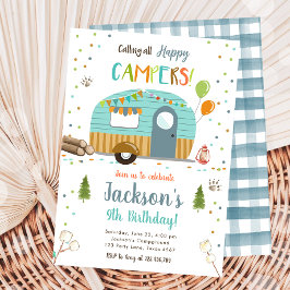 Alle glücklichen Campers Camping Boy zum Geburtsta Einladung