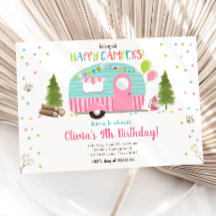 Alle glücklichen Campers Camping Girl Birthday ruf