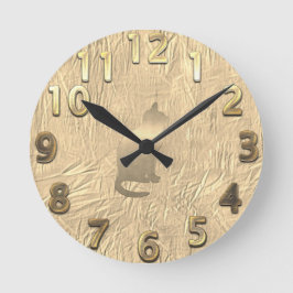 Alle Gold Cats Runde Wanduhr