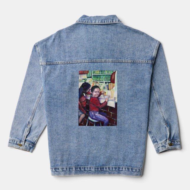 Alle guten Mädchen bekommen Eiscreme Jeansjacke (Rückseite)
