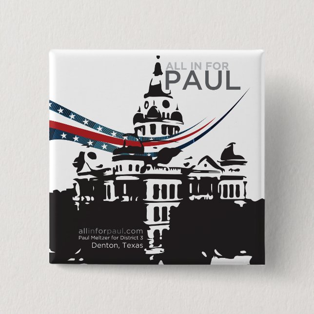 Alle herein für Paul - quadratischer Knopf Button (Vorderseite)