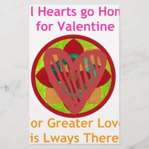 Alle Herzen gehen Zuhause für Valentiner Kunstdruc Briefpapier