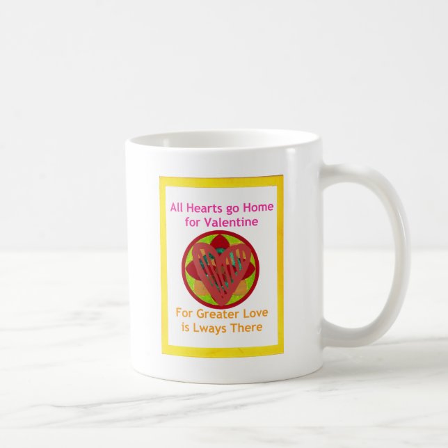 Alle Herzen gehen Zuhause für Valentiner Kunstdruc Kaffeetasse (Rechts)