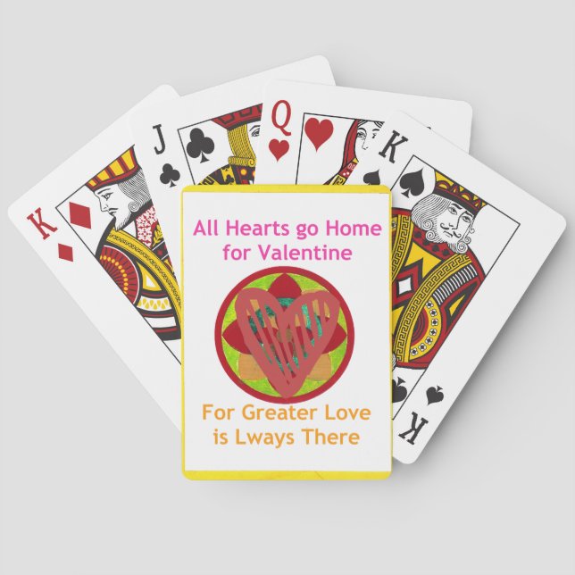 Alle Herzen gehen Zuhause für Valentiner Kunstdruc Spielkarten (Rückseite)