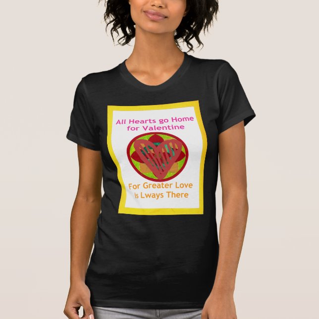 Alle Herzen gehen Zuhause für Valentiner Kunstdruc T-Shirt (Vorderseite)