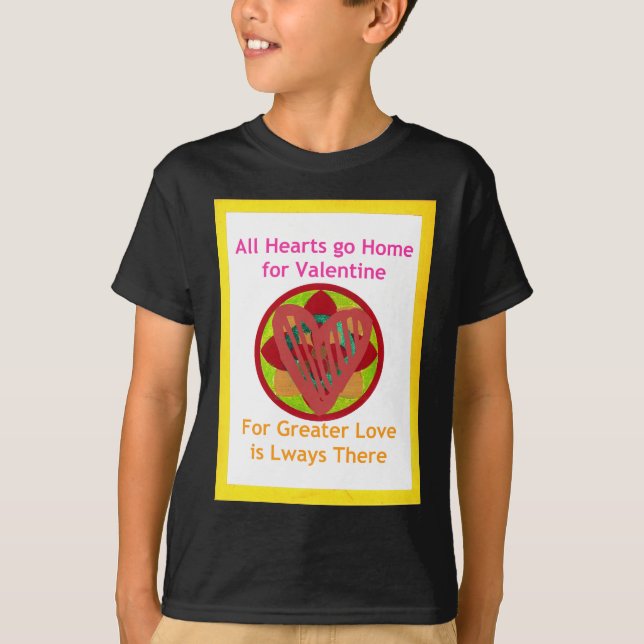 Alle Herzen gehen Zuhause für Valentiner Kunstdruc T-Shirt (Vorderseite)