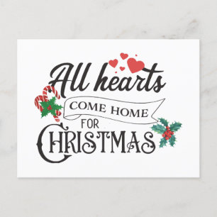 Alle Herzen kommen heim zu Weihnachten Postkarte