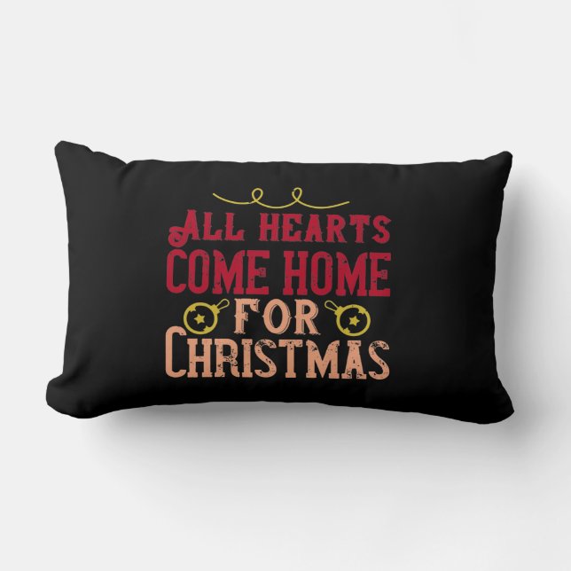 Alle Herzen kommen zu Weihnachten Zuhause Lendenkissen (Vorderseite)