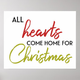 Alle Herzen kommen Zuhause für Weihnachten // Ange Poster