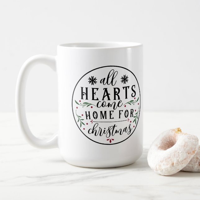 Alle Herzen kommen Zuhause... Kaffeetasse (Mit Donut)