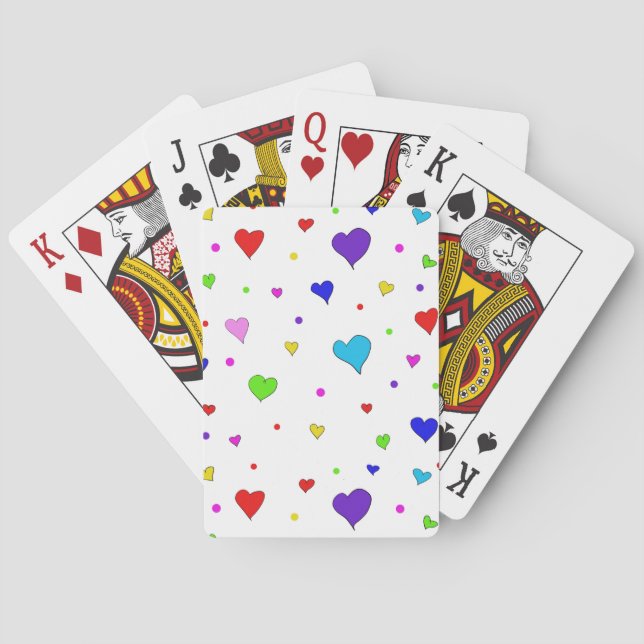 Alle Herzen mehrfarbige Classic Playing Cards Spielkarten (Rückseite)