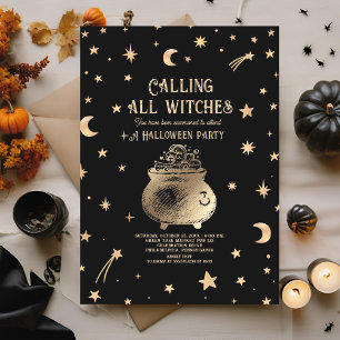 Alle Hexen, himmlische Halloween-Party Einladung