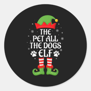 Alle Hunde Elf Familie Matching Elf Squad Chr Runder Aufkleber