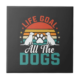 Alle Hunde Retro-Hundefreund Fliese