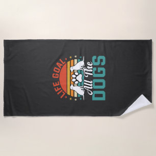 Alle Hunde Retro-Hundefreund Strandtuch