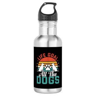 Alle Hunde Retro Hundeliebhaber Edelstahlflasche