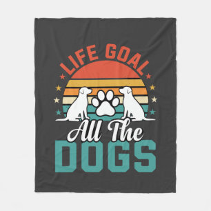 Alle Hunde Retro Hundeliebhaber Fleecedecke
