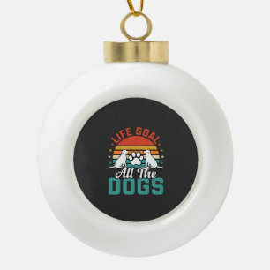 Alle Hunde Retro Hundeliebhaber Keramik Kugel-Ornament