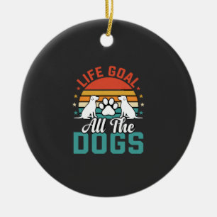 Alle Hunde Retro Hundeliebhaber Keramik Ornament
