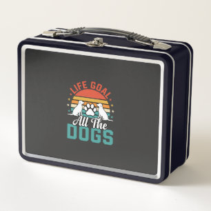 Alle Hunde Retro Hundeliebhaber Metall Brotdose