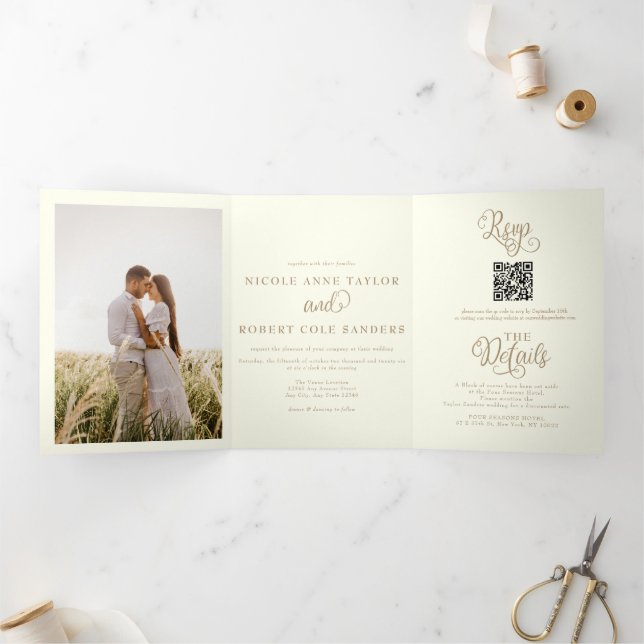 Alle in einem | 2 Foto Einladung zur Hochzeit (Innenseite)