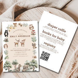 Alle in einem Wald gehaltenen Tiere Baby-Dusche Einladung