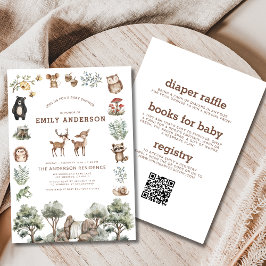 Alle in einem Wald gehaltenen Tiere Baby-Dusche Einladung
