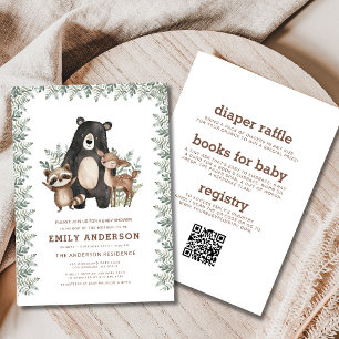 Alle in einem Wald gehaltenen Tiere Baby-Dusche Einladung