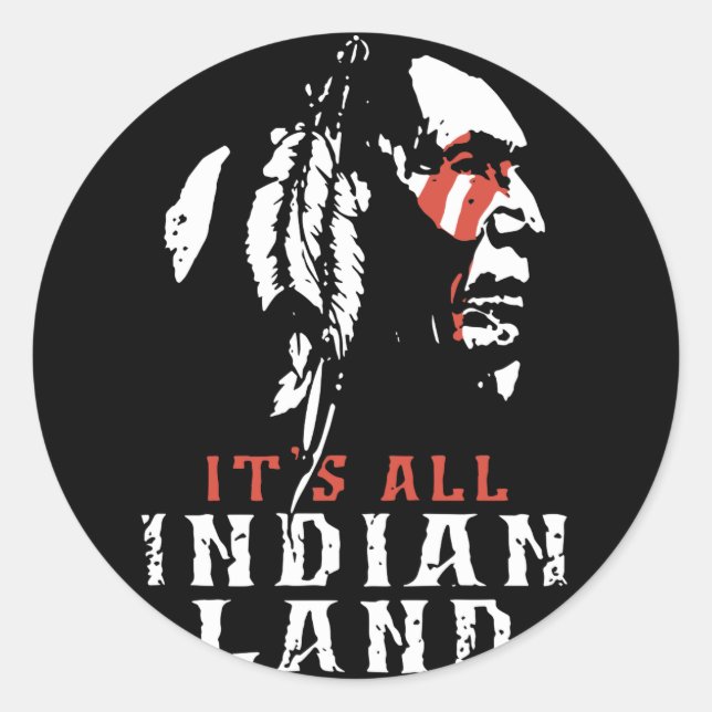 alle indischen T - Shirt in den USA Runder Aufkleber (Vorderseite)