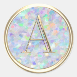 ALLE INITIALEN Gold Monogramm Abstrakt Runder Aufkleber