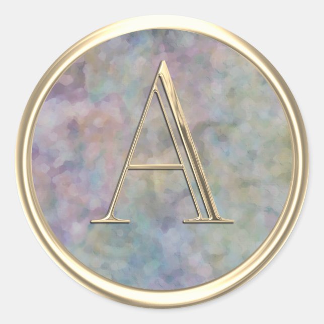 ALLE INITIALEN Gold Monogramm Abstrakt Runder Aufkleber (Vorderseite)