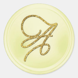 ALLE INITIALEN Gold Schrift Monogramm Butter Runder Aufkleber
