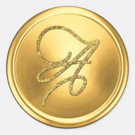 ALLE INITIALEN Gold Schrift Monogramm Hellgold Runder Aufkleber