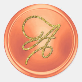 ALLE INITIALEN Gold Schrift Monogramm Kupfer Runder Aufkleber