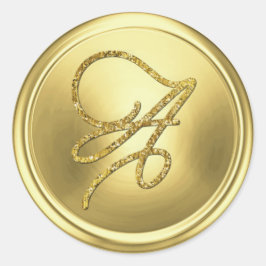 ALLE INITIALEN Gold Schrift Monogramm Softgold Runder Aufkleber
