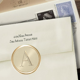 ALLE INITIALS Gold Monogram für Champagner Runder Aufkleber