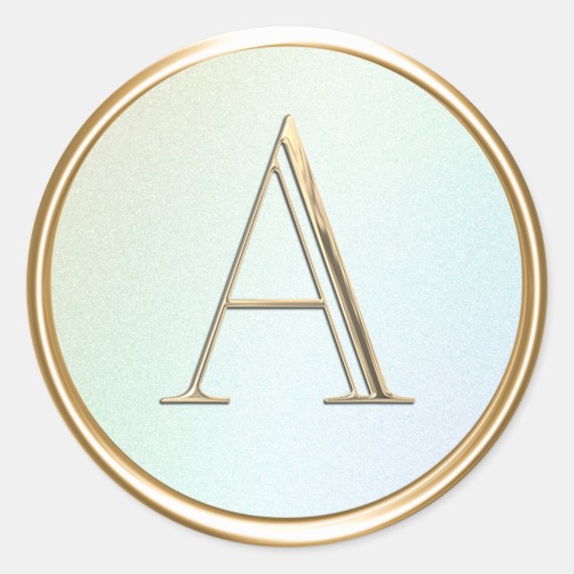 ALLE INITIALS Gold Monogramm für Regenbogen Runder Aufkleber (Vorderseite)