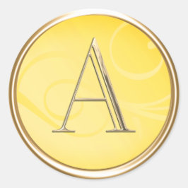 ALLE INITIALS Gold Monogramm gelb Runder Aufkleber