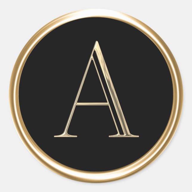 ALLE INITIALS Gold Monogramm in beliebiger Farbe Runder Aufkleber (Vorderseite)