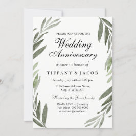 Alle Jahre Grünen Leaf Hochzeitstag Einladung