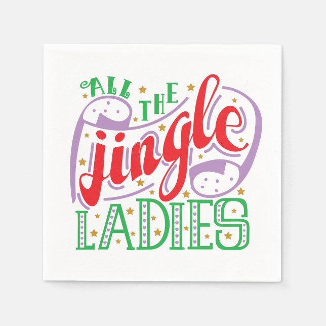 Alle Jingle Ladys Christmas | Napkin Serviette (Vorderseite)