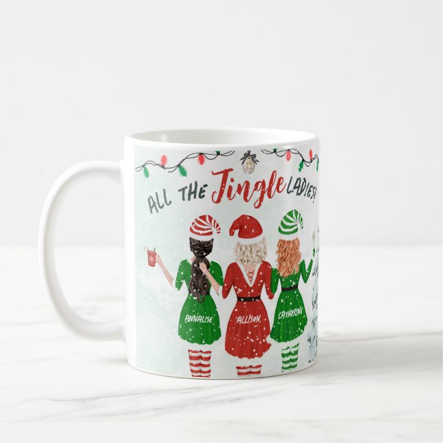 Alle Jingle Ladys Sisters Besties Weihnachten Kaffeetasse (Links)