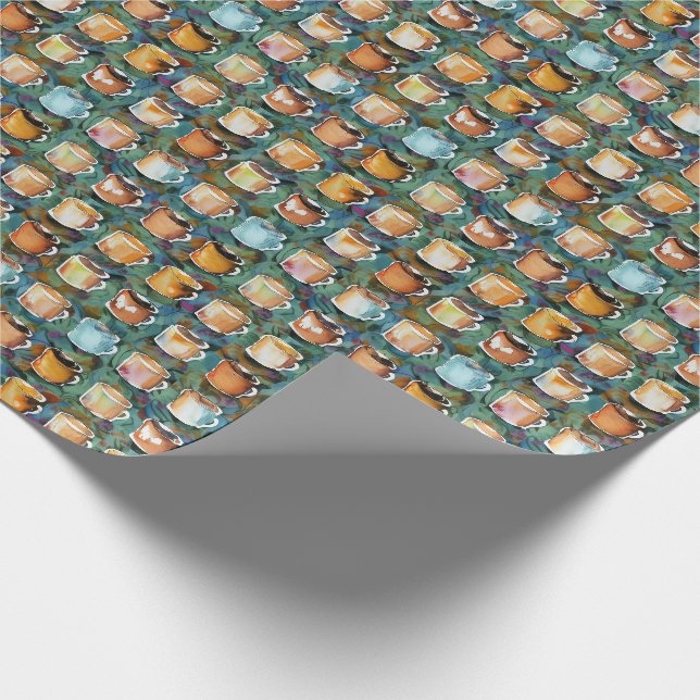 Alle Kaffeekuchen Abstraktes Aquarellmuster Geschenkpapier (Ecke)