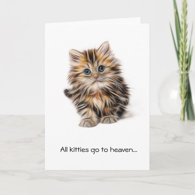 Alle Kätzchen im Himmel Beileid Katzenkatze Grußka Karte (Vorderseite)