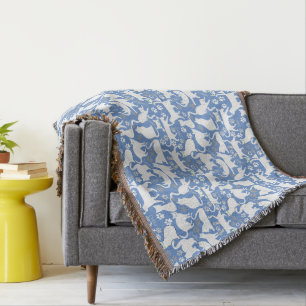 Alle Katzen Muster.w.bx4 L Blau BG Decke