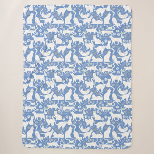 Alle Katzen Muster.w.bx4 L Blau BG Sherpadecke