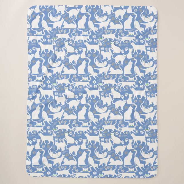 Alle Katzen Muster.w.bx4 L Blau BG Sherpadecke (Vorderseite)
