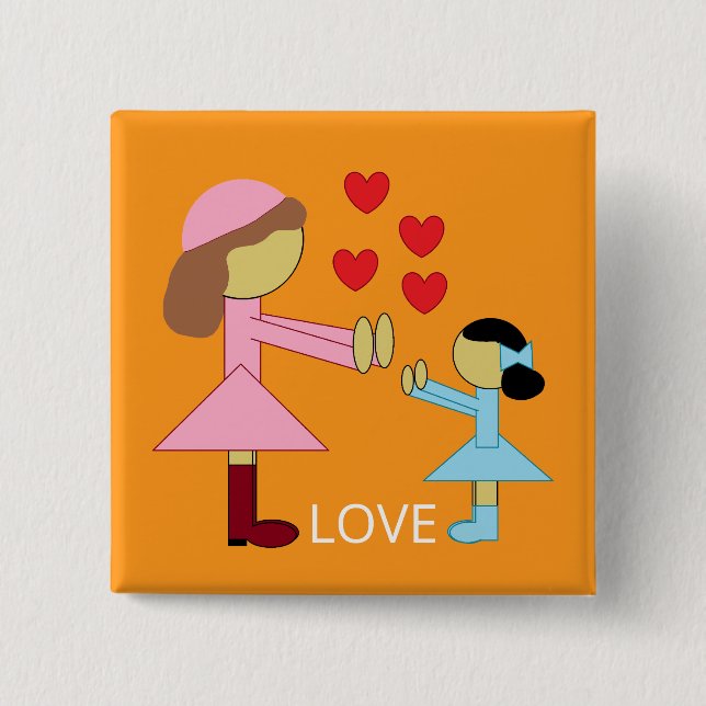 Alle Kinder benötigen Liebe: Orange Button (Vorderseite)